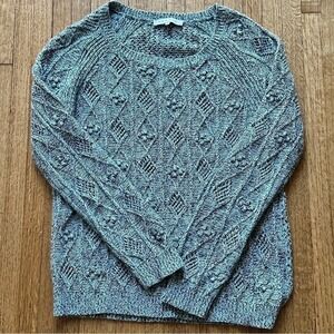 Sandro Wool Acid Marled knit Sweater Chunky blue Black size 1